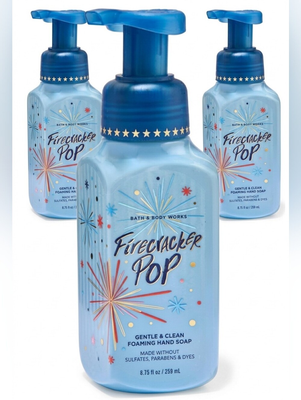 Bath & Body Works Firecracker Pop Foaming Hand Soap - Light Blue & Dark Blue